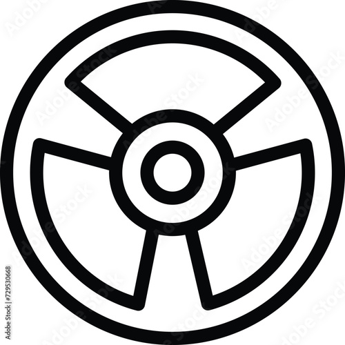 Car steering wheel icon outline vector. Gas co2. Auto chemical air