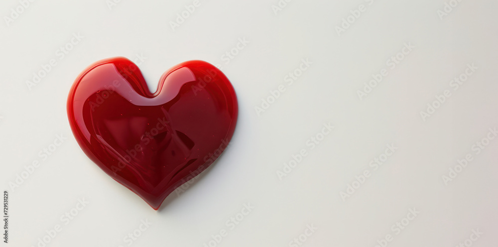 A vibrant red heart-shaped object stands out against a stark white background, symbolizing love, passion, and emotional depth. A vibrant red heart-shaped object stands out against a stark white background, symbolizing love, passion, and emotional depth.