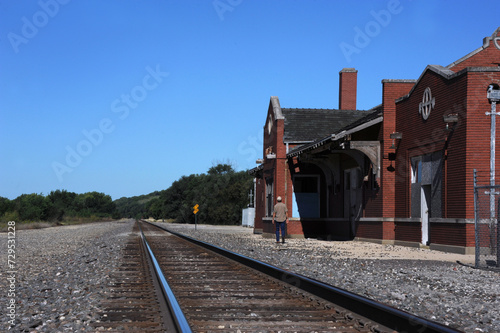 Atchison Topeka and Santa Fe Depot at Strong City photo