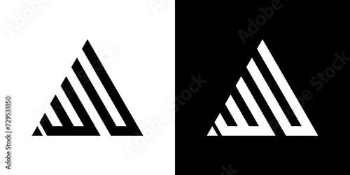 vector logo WU abstract combination of triangles