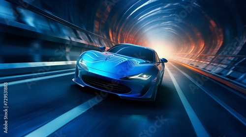 fast moving car in motion blur © Sareema