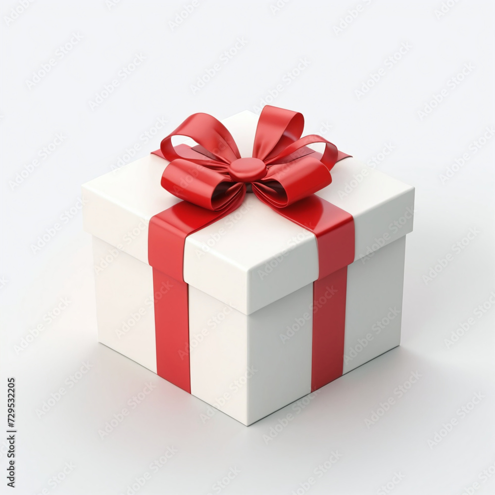 3D rendered gift box with ribbon present box on isolated background 3D rendered gift box with ribbon present box on isolated background