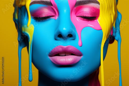 face with colorful paint
