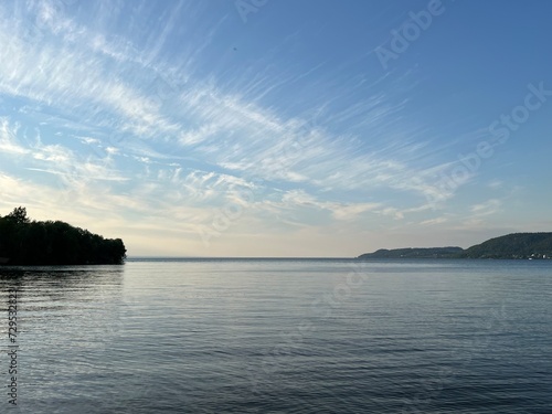 sunset over the lake