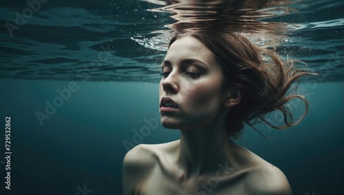 Submerged Serenity: A Portrait Below the Waves