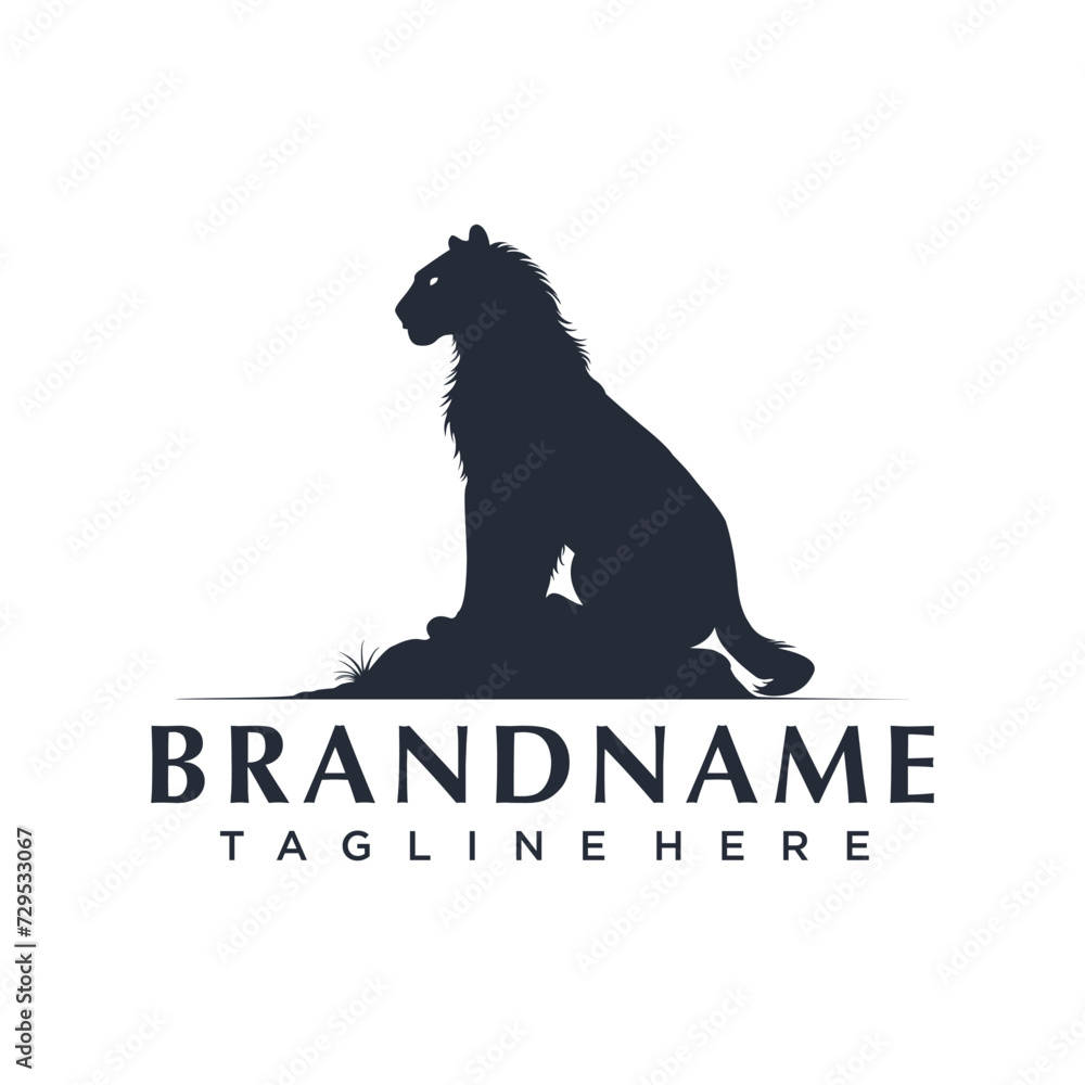 tiger silhouette logo design vector