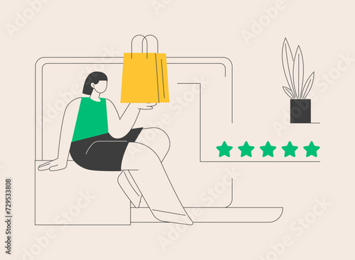 Product review abstract concept vector illustration.