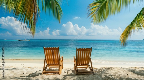 Chairs on tropical beach © usman