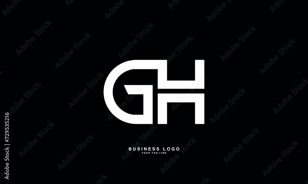 GH, HG, G, H, Abstract Letters Logo Monogram GH, HG, G, H, Abstract Letters Logo Monogram