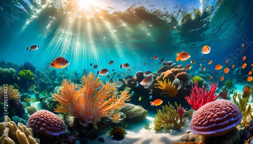 an underwater ecosystem teeming with vibrant marine life emphasizing the beauty and importance of marine biodiversity generative ai © Kristopher