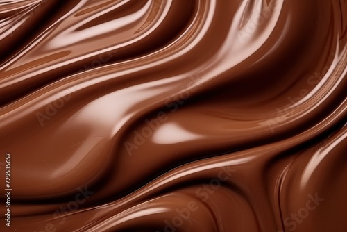 Chocolate background. Texture of liquid chocolate or cocoa close-up