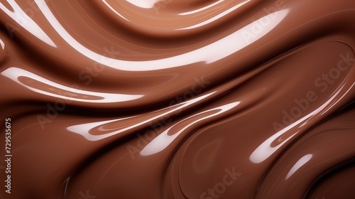 Chocolate background. Texture of liquid chocolate or cocoa close-up