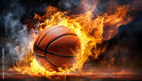 basketball on fire © Adrian