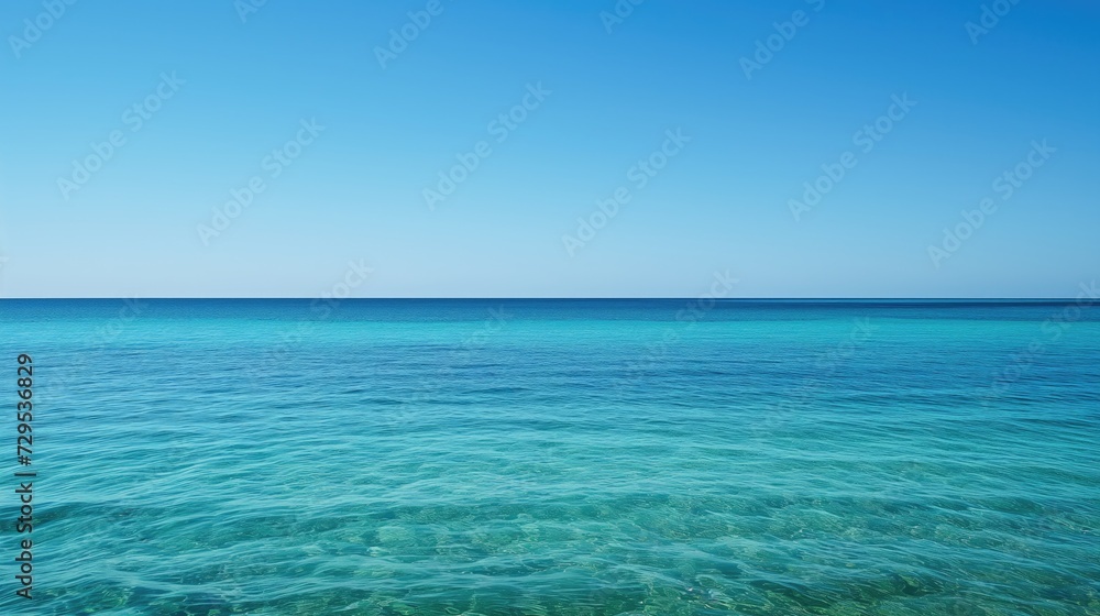 Beautiful ocean horizon line with clear blue sky Beautiful ocean horizon line with clear blue sky