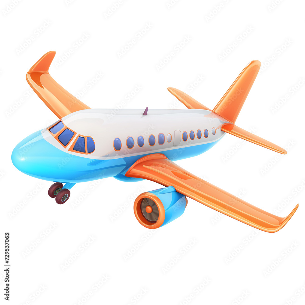 3d Cartoon Airplane vector illustration, Summer Journey, Time to Travel concept isolated on transparent background. 3d Cartoon Airplane vector illustration, Summer Journey, Time to Travel concept isolated on transparent background.