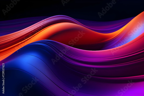 abstract background with smooth lines in blue, pink and purple colors - Ai Generated