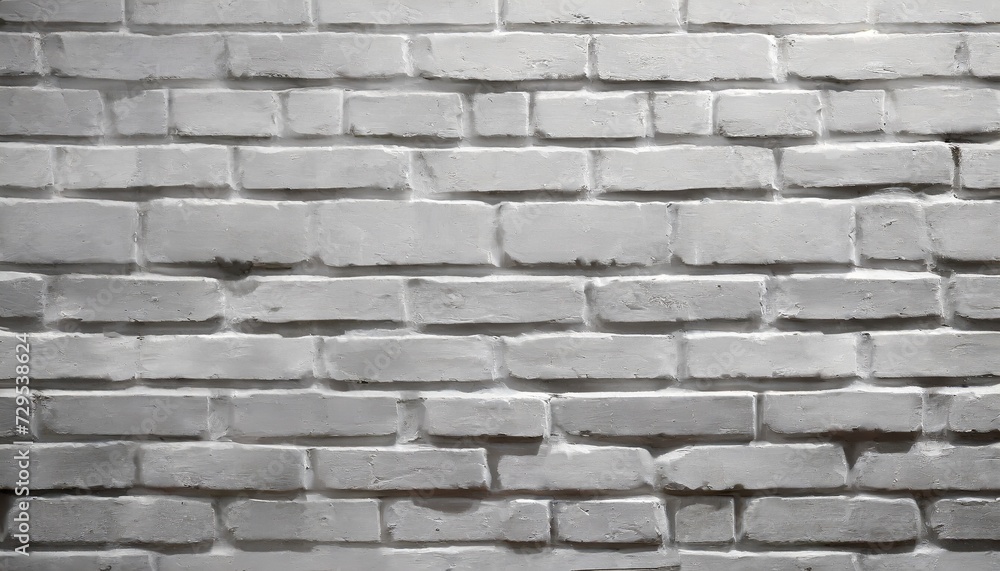 vintage white wash brick wall texture for design panoramic background for your text or image