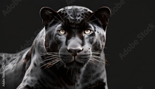 black jaguar with a black background © Adrian