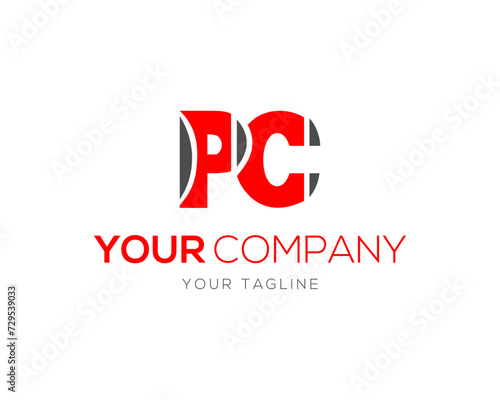 PC Initial Letter Logo Design Creative Vector Template Illustration.