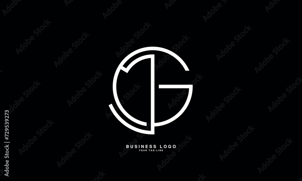 GJ, JG, G, J, Abstract Letters Logo Monogram GJ, JG, G, J, Abstract Letters Logo Monogram