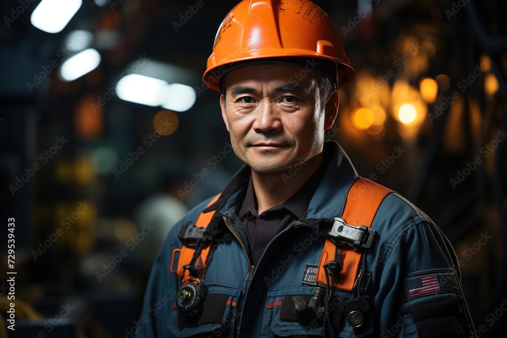 Reliable Expertise: An Asian Industry Maintenance Engineer Presents an Aura of Reliability and Competence, Ensuring Optimal Performance of Industrial Machinery Reliable Expertise: An Asian Industry Maintenance Engineer Presents an Aura of Reliability and Competence, Ensuring Optimal Performance of Industrial Machinery