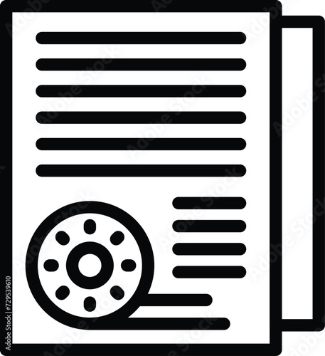 Document transcribe icon outline vector. Ai assistant. Record vocal