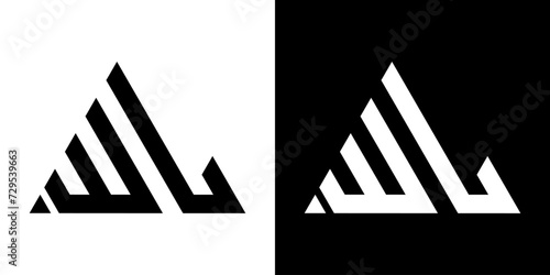 vector logo WL abstract combination of triangles