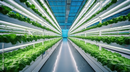 Modern hydroponic strawberry greenhouse, farmer working with strawberry in greenhouse , agriculture technology, AI generated