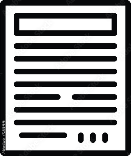 Paper text document icon outline vector. Record vocal. Mobile device pin