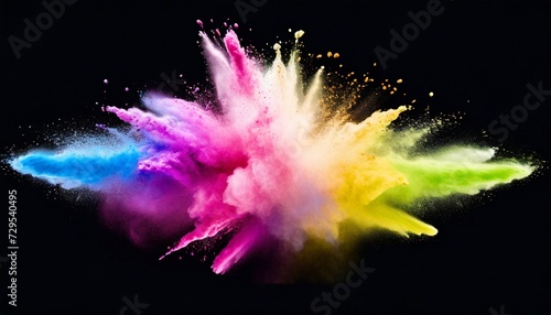 abstract powder splatted background colorful powder explosion on white background colored cloud colorful dust explode paint holi photo