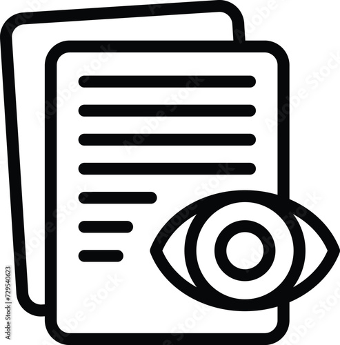 Eye audio voice icon outline vector. Ai assistant. Slender record