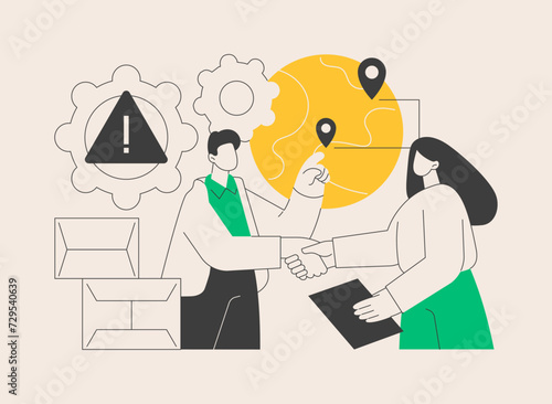 Collaborative logistics abstract concept vector illustration.