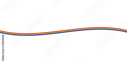 LGBT Pride Month. Pride Rainbow Ribbon. Gay, Lesbian, Bisexual and Transgender Community. Vector Illustration. 