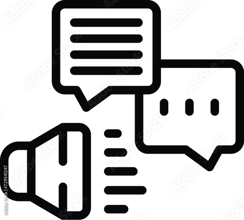 Voice mail chat icon outline vector. Text recognition. Online helper