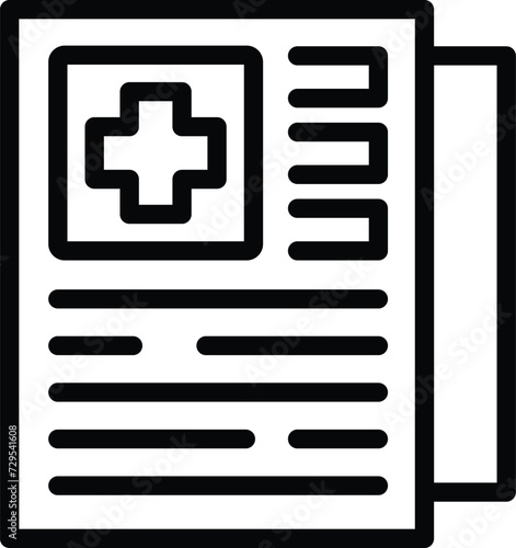 System occupation icon outline vector. Text paper recognition. Written record