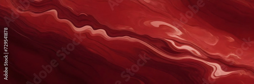 Abstract Red and Dark Marbled Texture with Fluid Patterns and Glossy Finish