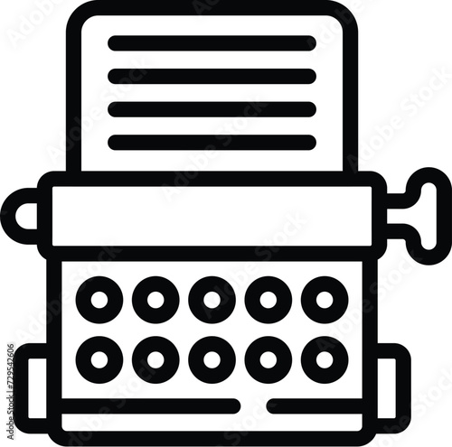 Text typewriting icon outline vector. Judicial system. Assistant audio review