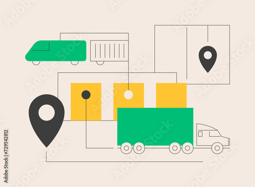 Logistics hub abstract concept vector illustration.