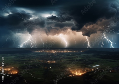 Thundering Skies: Panoramic Spectacle of a Storm