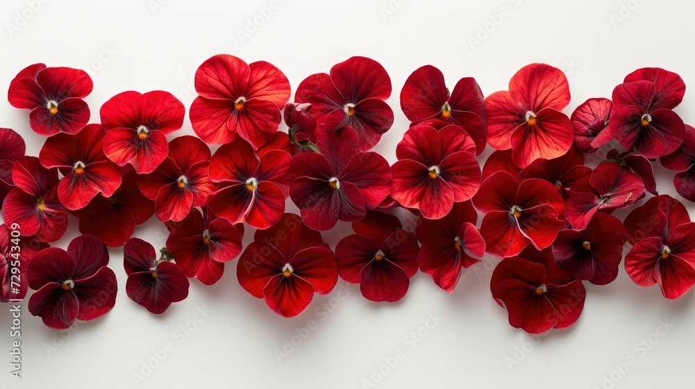 red flowe patels isolated on white background red flowe patels isolated on white background