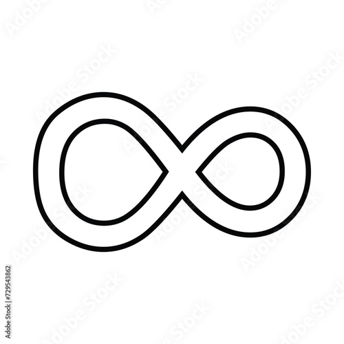 Infinity sign vector icon with white background.