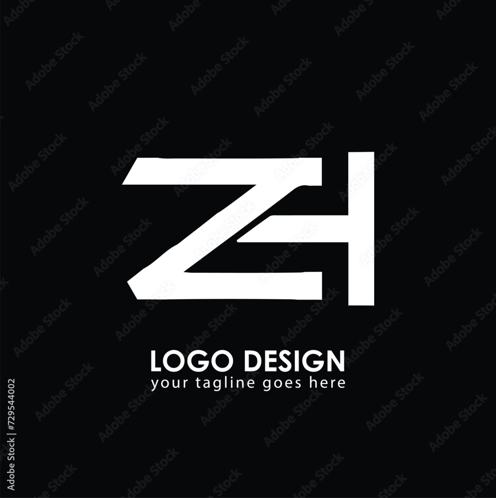ZH ZH Logo Design, Creative Minimal Letter ZH ZH Monogram ZH ZH Logo Design, Creative Minimal Letter ZH ZH Monogram