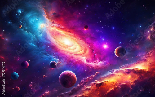 Gorgious Vibrant galaxy with backdrop