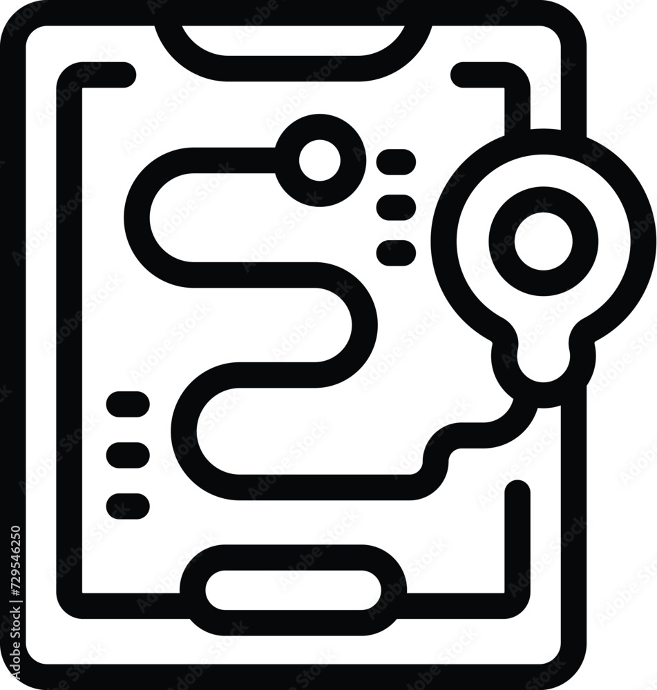 Tracker online route icon outline vector. Animal care. Gps walk control Tracker online route icon outline vector. Animal care. Gps walk control