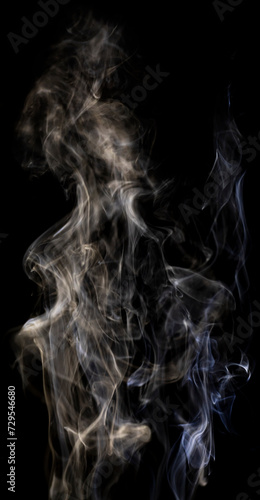 Fototapeta Naklejka Na Ścianę i Meble -  Smoke Rises Up on a Black Background