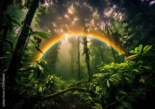 Rainbow Across Rainforest