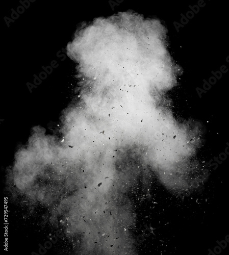 Smoke Dust Explosion On A Black Background