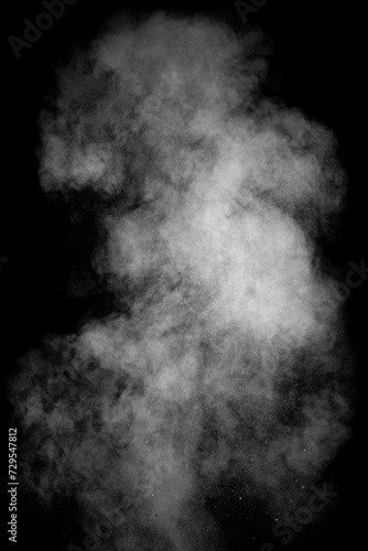 Smoke Rises Up on a Black Background