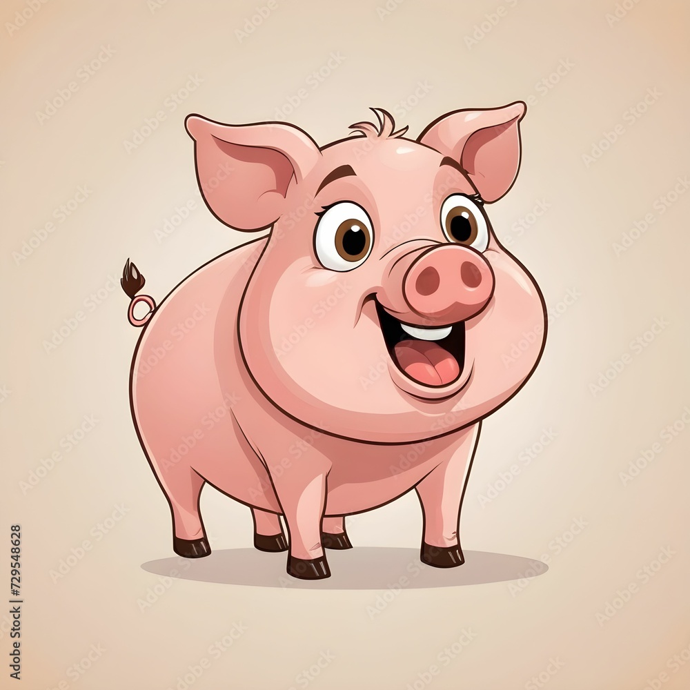 simple cartoon image of a joyful pig ,logo , icon simple cartoon image of a joyful pig ,logo , icon