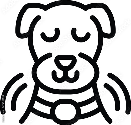 Relax dog tracker icon outline vector. City character. Alarm canine chip